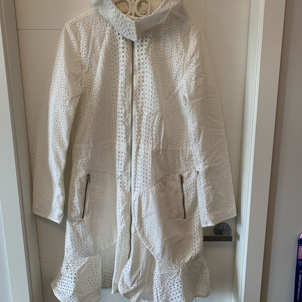 Beautiful white raincoat